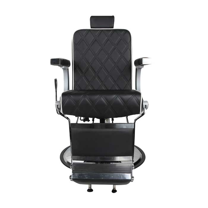 Chrysler Barber Chair Black with White Piping