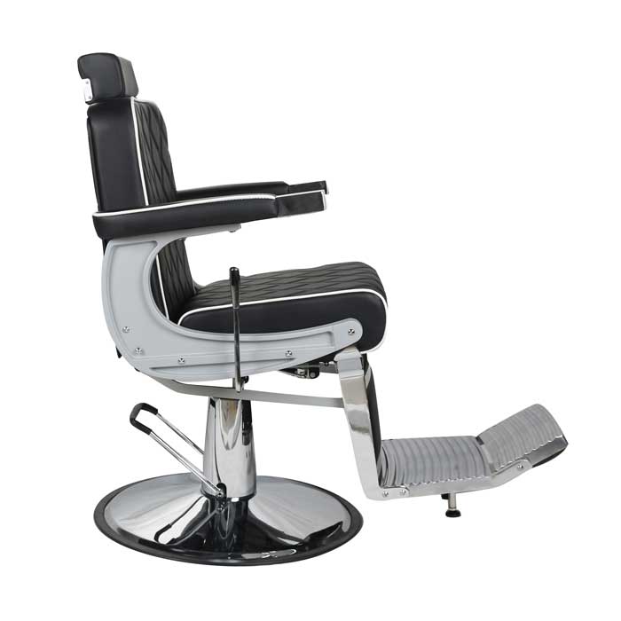 Chrysler Barber Chair Black with White Piping