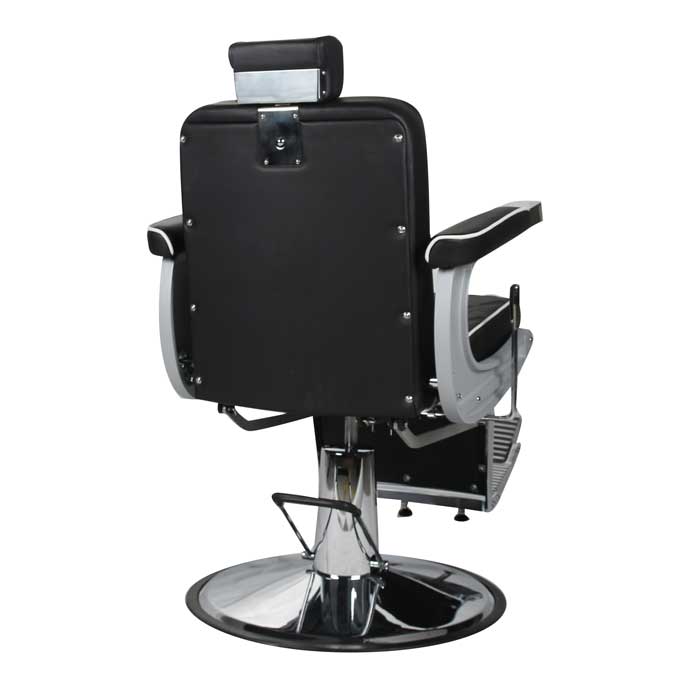 Chrysler Barber Chair Black with White Piping