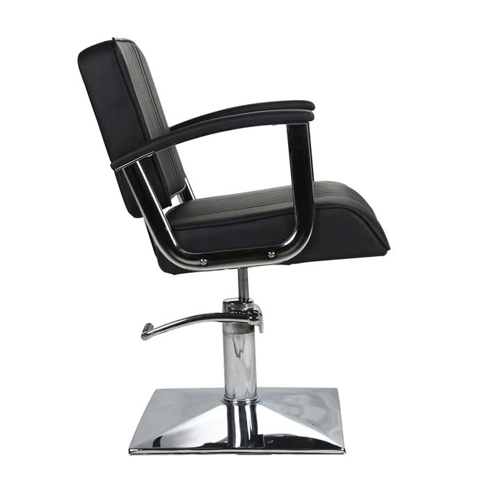 Madison Styling Chair Black with Black Piping and Square Base