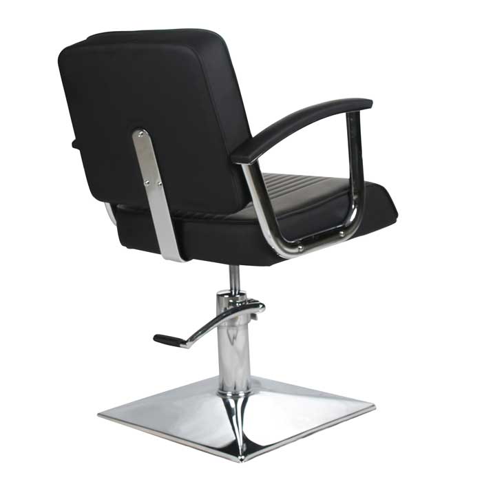 Madison Styling Chair Black with Black Piping and Square Base