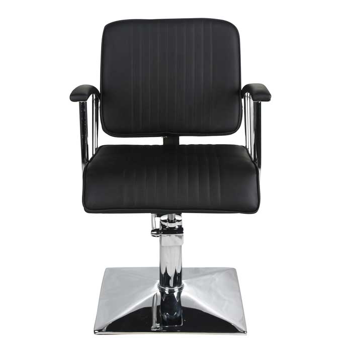 Madison Styling Chair Black with Black Piping and Square Base