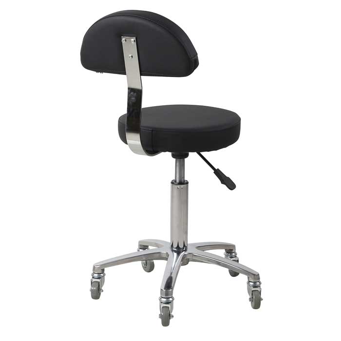 Hudson Gas Lift Stool Black with Backrest